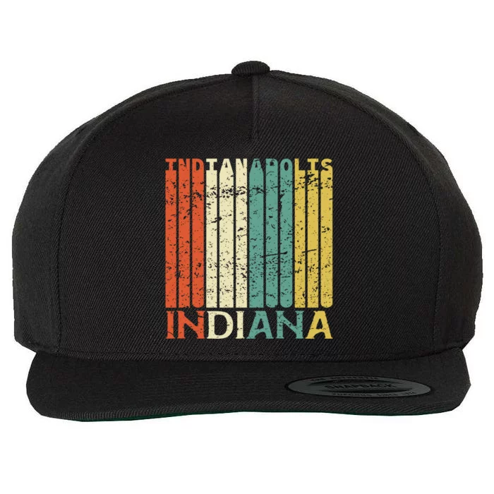 Retro Indianapolis Residents State Indiana Gift Wool Snapback Cap