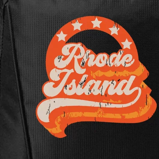 Rhode Island Retro Distressed 70s Style Stars Home State City Backpack