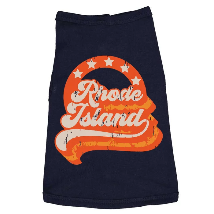 Rhode Island Retro Distressed 70s Style Stars Home State Doggie Tank