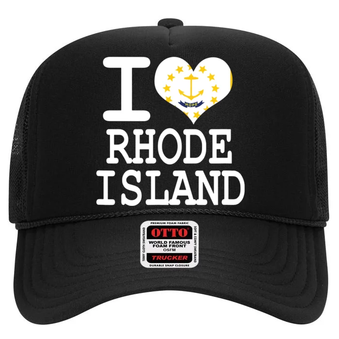 Rhode Island Rhode Island Flag Map Usa High Crown Mesh Trucker Hat