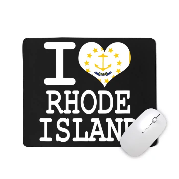 Rhode Island Rhode Island Flag Map Usa Mousepad