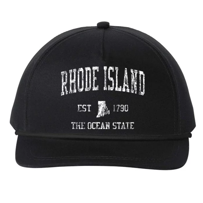 Rhode Island Ri Vintage Sports Design Snapback Five-Panel Rope Hat