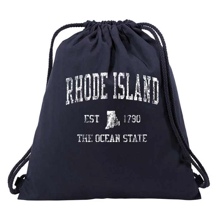 Rhode Island Ri Vintage Sports Design Drawstring Bag