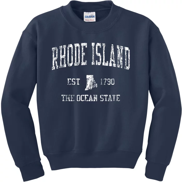 Rhode Island Ri Vintage Sports Design Kids Sweatshirt