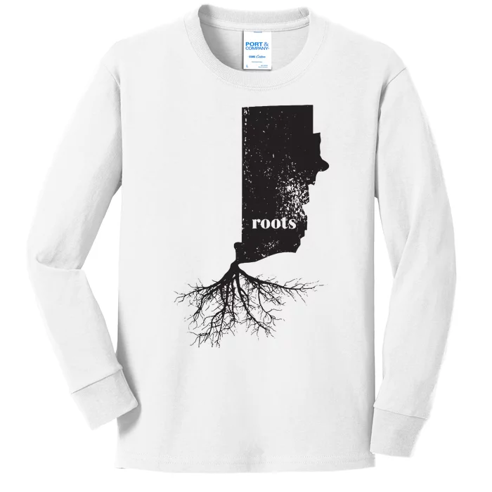 Rhode Island Roots State Map Home Love Pride Gift Kids Long Sleeve Shirt