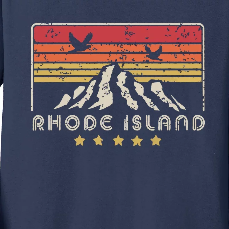 Rhode Island Retro Style Ri Usa Kids Long Sleeve Shirt