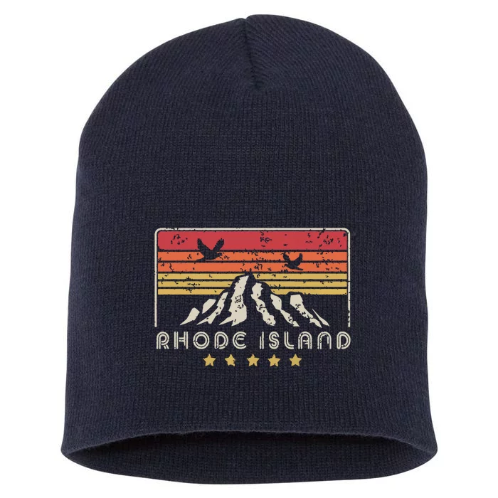 Rhode Island Retro Style Ri Usa Short Acrylic Beanie