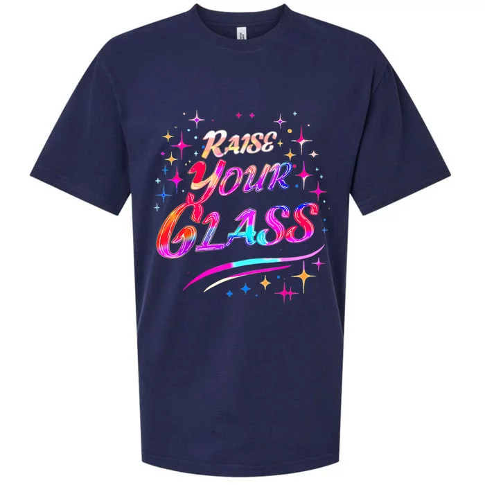 Retro I Raise Your Glass Party Cheers Sueded Cloud Jersey T-Shirt