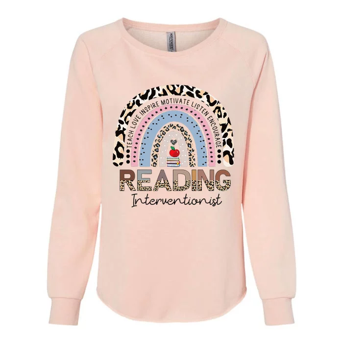 Reading Interventionist Reading Teacher Specialist Rainbow Womens California Wash Sweatshirt