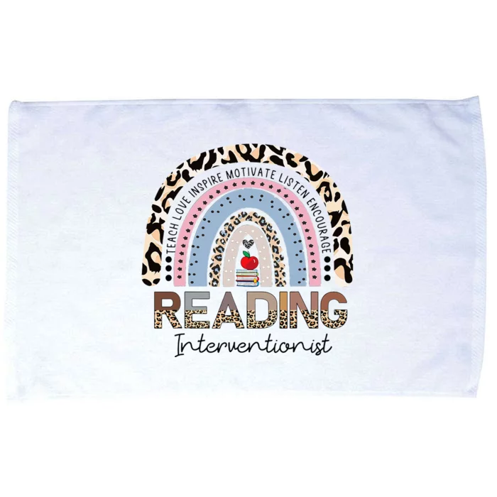 Reading Interventionist Reading Teacher Specialist Rainbow Microfiber Hand Towel