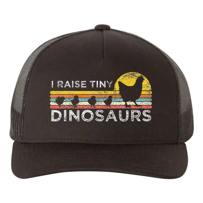 Retro I Raise Tiny Dinosaurs Chicken - Vintage Farmer Yupoong Adult 5-Panel Trucker Hat