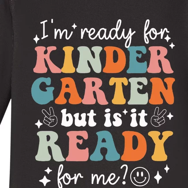 Retro I'm Ready For Kindergarten First Day of School Teacher Baby Long Sleeve Bodysuit