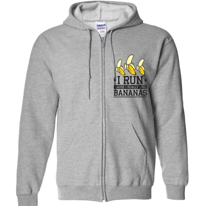 Runner I Run Because I Like Bananas Marathoner Funny Running Gift Full Zip Hoodie