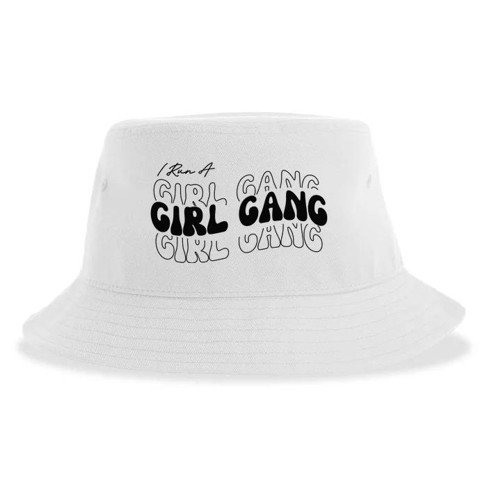 Retro I Run A Girl Gang Sustainable Bucket Hat