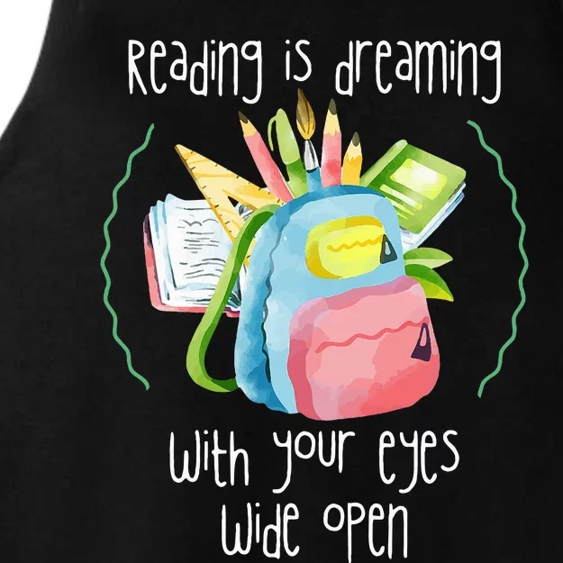 Reading Intervention Reading Is Dreaming Library Student Ladies Tri-Blend Wicking Tank