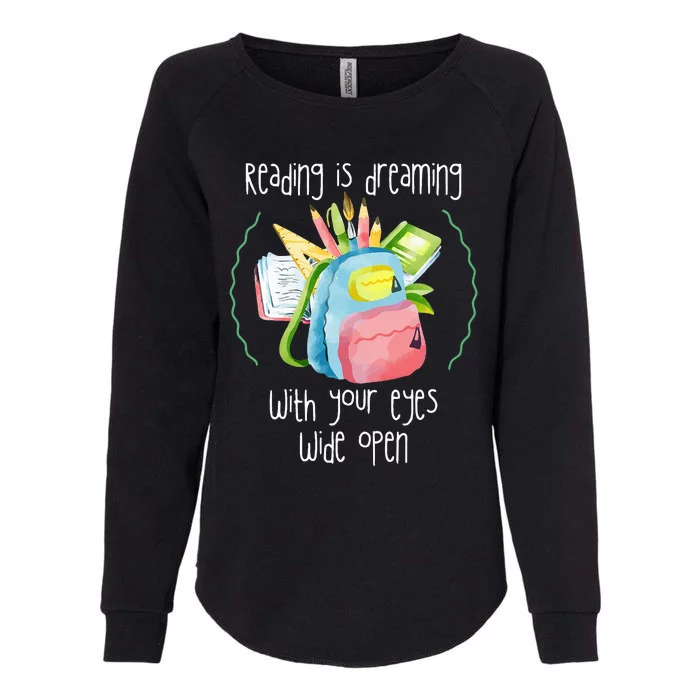 Reading Intervention Reading Is Dreaming Library Student Womens California Wash Sweatshirt