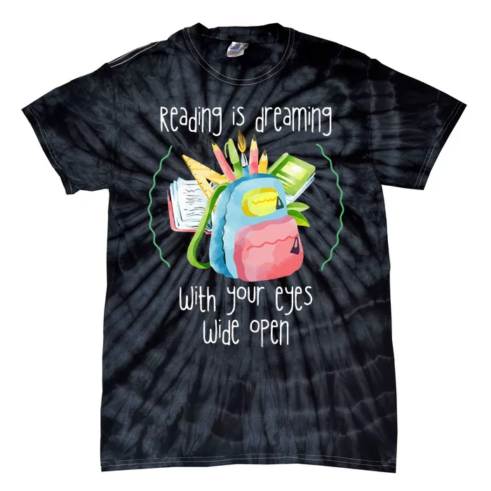 Reading Intervention Reading Is Dreaming Library Student Tie-Dye T-Shirt