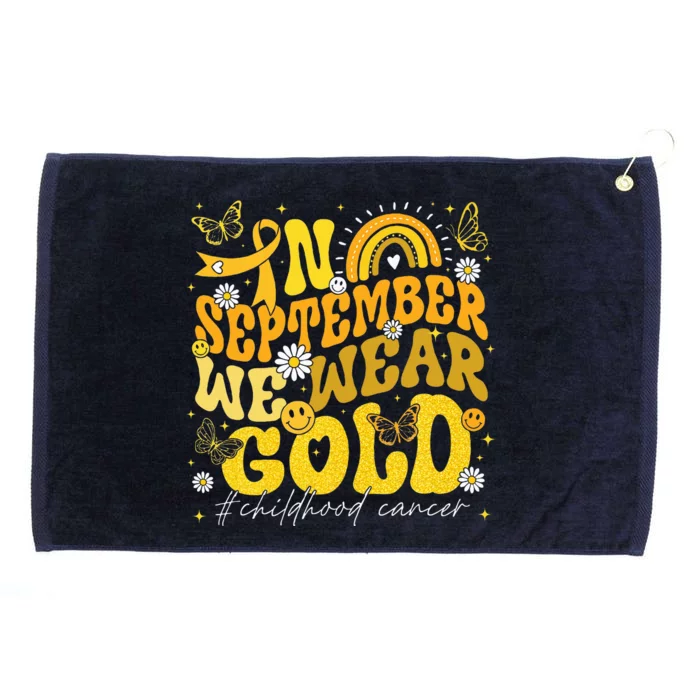 Rainbow In September We Wear Gold Childhood Cancer Awareness Grommeted Golf Towel