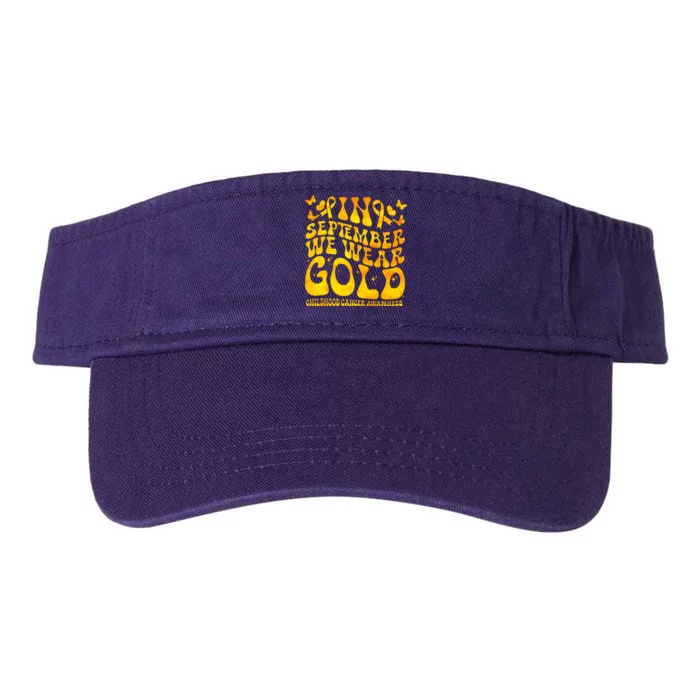 Retro In September We Wear Gold Childhood Cancer Awareness Valucap Bio-Washed Visor