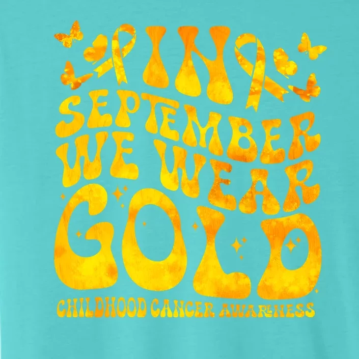 Retro In September We Wear Gold Childhood Cancer Awareness ChromaSoft Performance T-Shirt