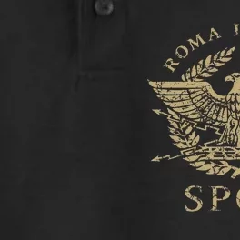 Roma Invicta Spqr Roman Eagle Distressed Dry Zone Grid Performance Polo