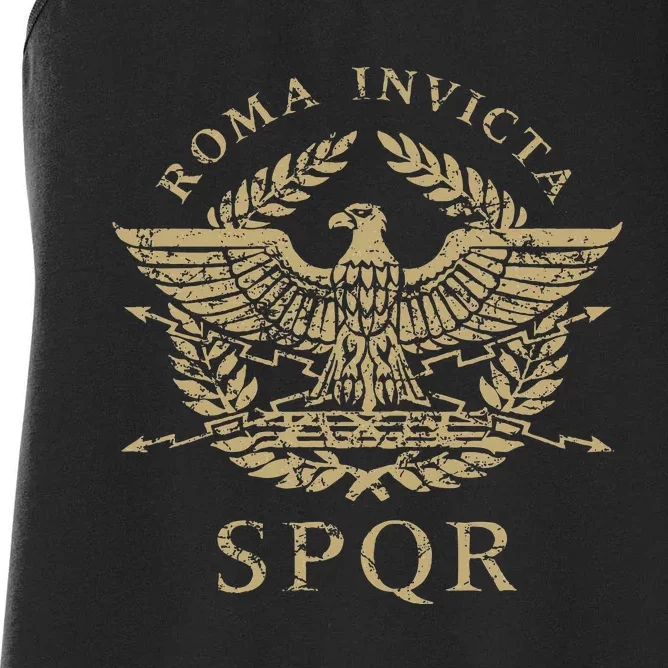 Roma Invicta Spqr Roman Eagle Distressed Women's Racerback Tank