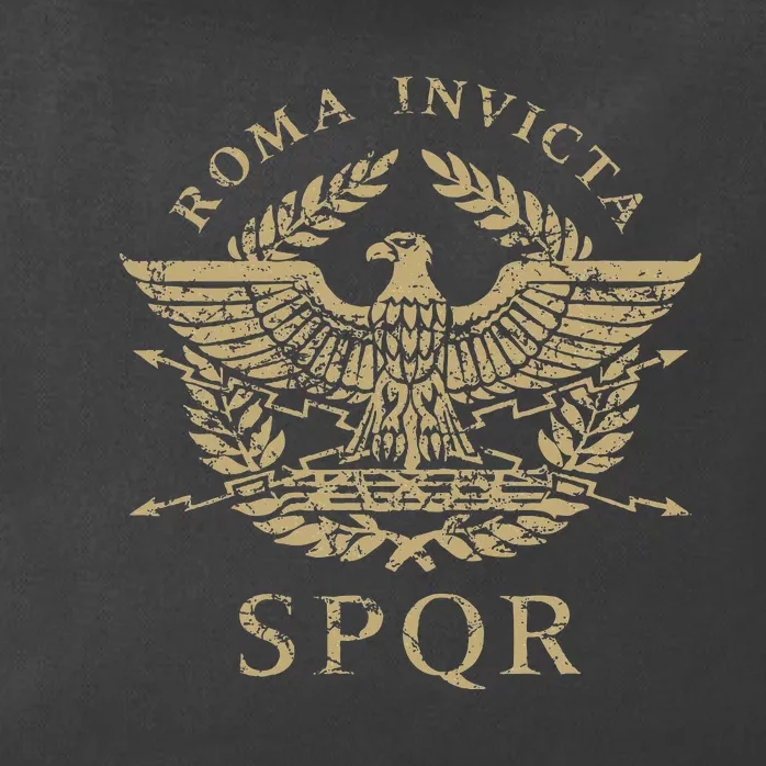 Roma Invicta Spqr Roman Eagle Distressed Zip Tote Bag