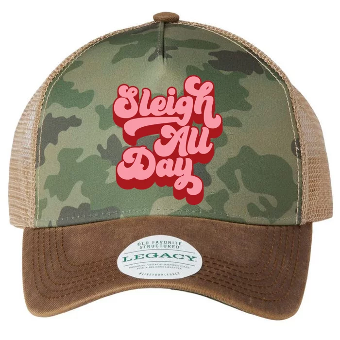 Retro I Sleigh All Day Christmas Sleigh Hair Don't Care Legacy Tie Dye Trucker Hat