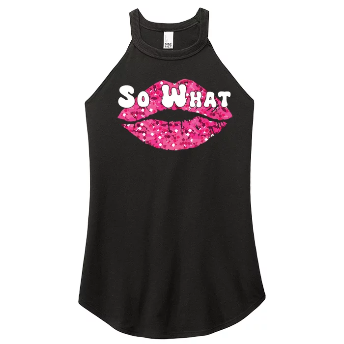 Retro I So What Funny Women’s Perfect Tri Rocker Tank