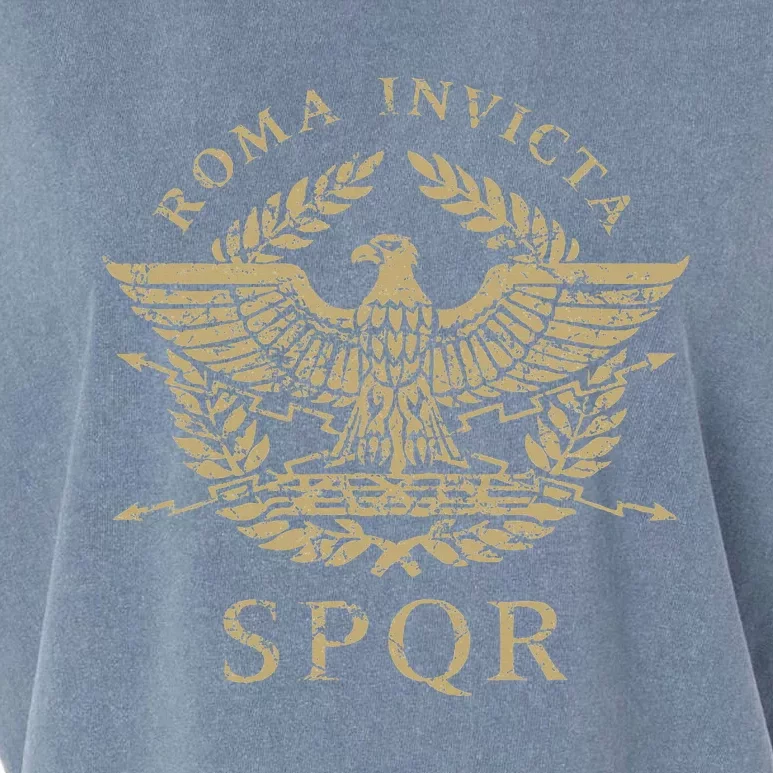 Roma Invicta Spqr Roman Eagle Distressed Garment-Dyed Women's Muscle Tee