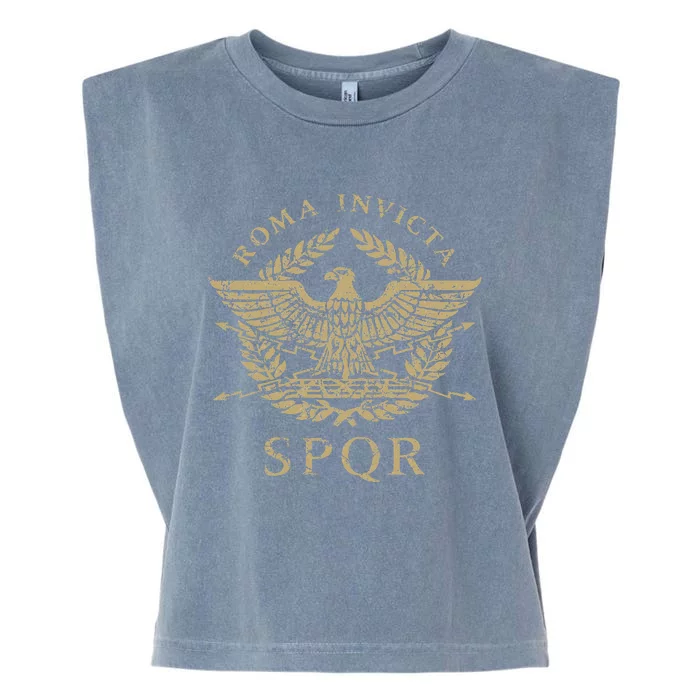 Roma Invicta Spqr Roman Eagle Distressed Garment-Dyed Women's Muscle Tee