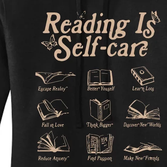 Reading Is Self Care Bookish Mental Health Women's Pullover Hoodie