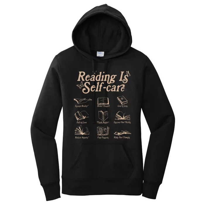 Reading Is Self Care Bookish Mental Health Women's Pullover Hoodie