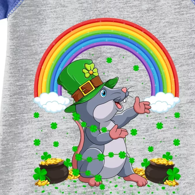 Rainbow Irish Shamrock Rat St Patrick's Day Gift Infant Baby Jersey Bodysuit