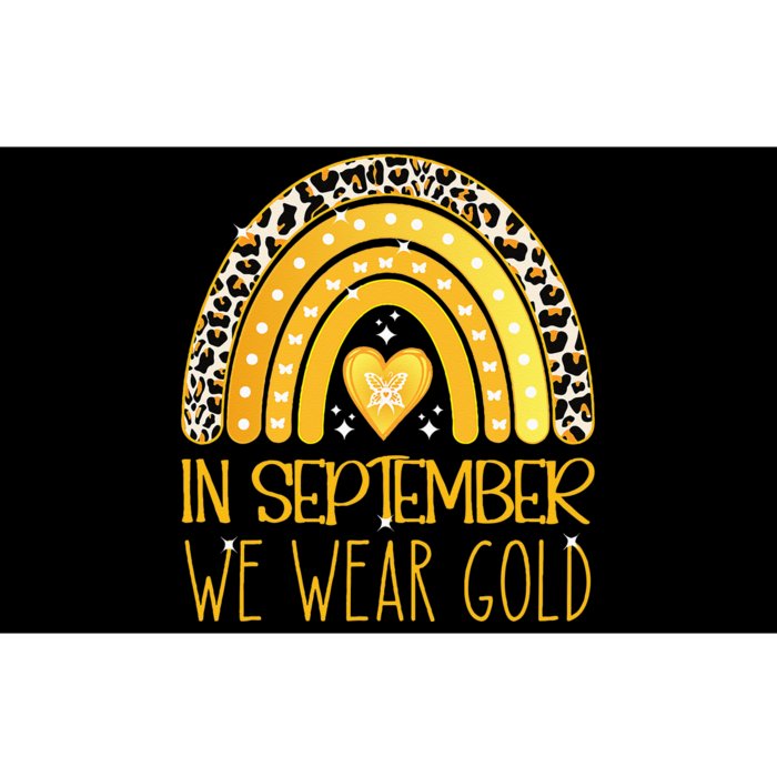 Rainbow In September We Wear Gold Childhood Cancer Awareness Bumper Sticker