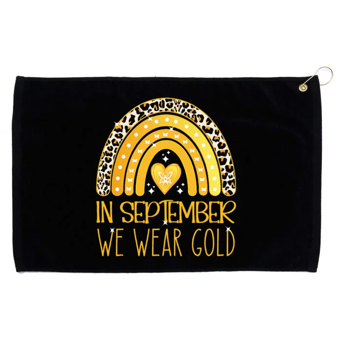 Rainbow In September We Wear Gold Childhood Cancer Awareness Grommeted Golf Towel