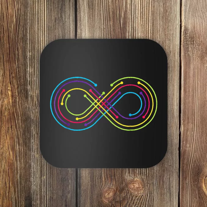 Rainbow Infinity Symbol Pride Autism Awareness Neurodiverse Coaster