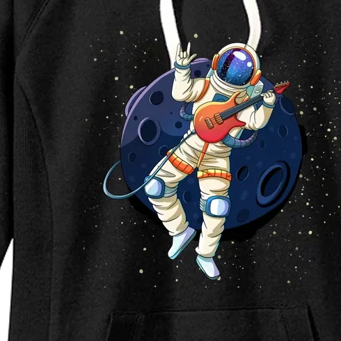 Rocking In Space Astronaut Rock Women's Fleece Hoodie