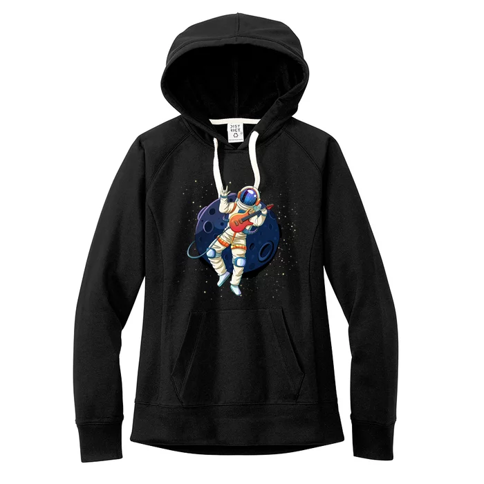 Rocking In Space Astronaut Rock Women's Fleece Hoodie