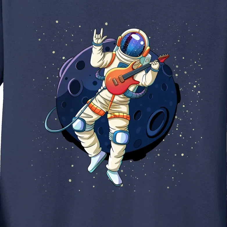 Rocking In Space Astronaut Rock Kids Long Sleeve Shirt