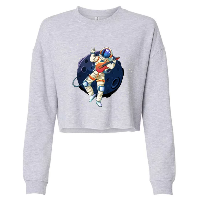 Rocking In Space Astronaut Rock Cropped Pullover Crew