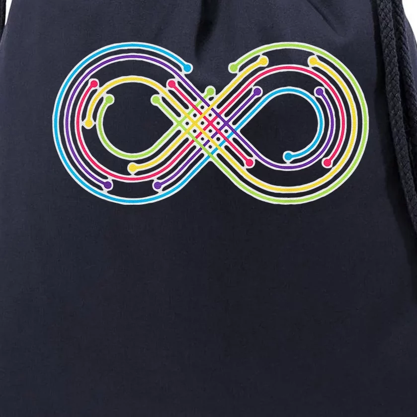 Rainbow Infinity Symbol Pride Autism Awareness Neurodiverse Drawstring Bag