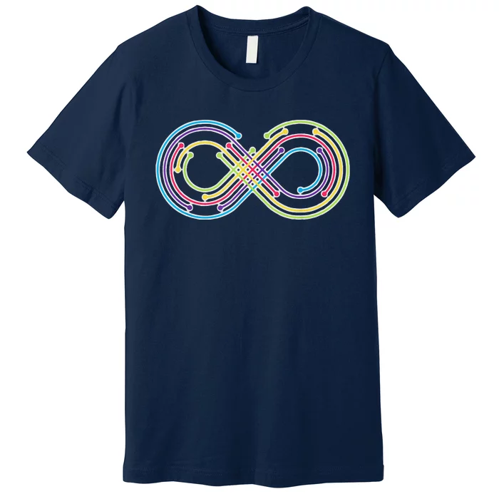 Rainbow Infinity Symbol Pride Autism Awareness Neurodiverse Premium T-Shirt