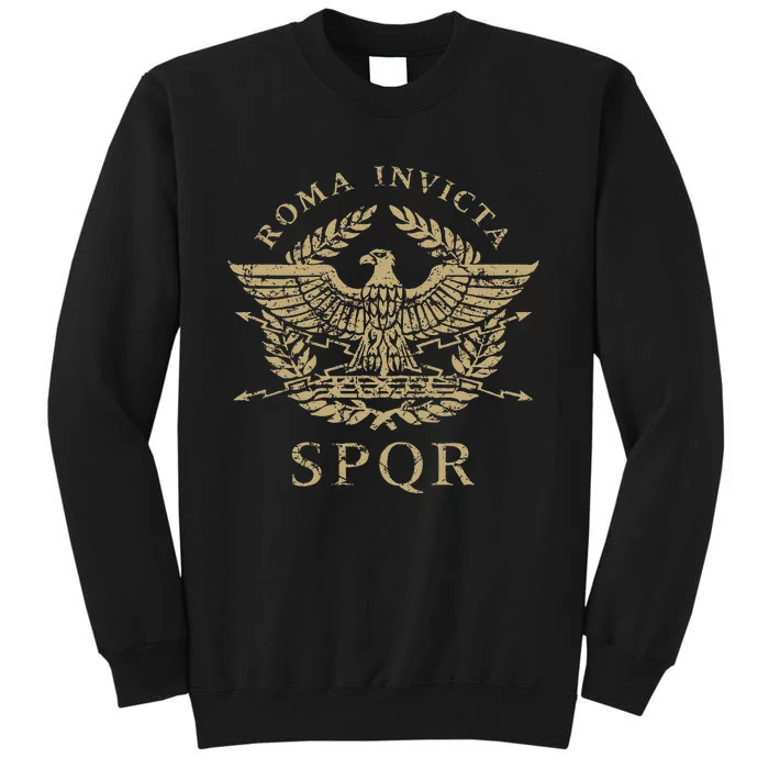 Roma Invicta Spqr Roman Eagle Distressed Sweatshirt