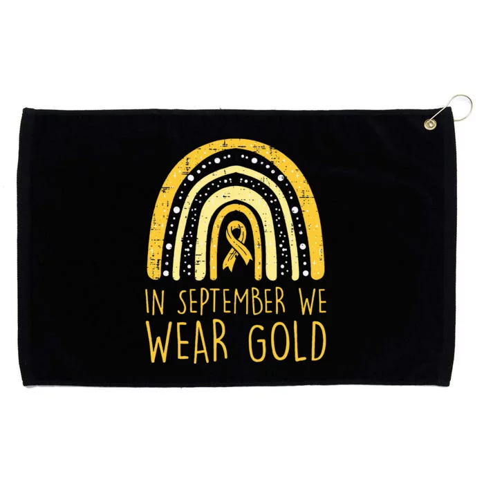 Rainbow In September We Wear Gold Childhood Cancer Awareness Grommeted Golf Towel