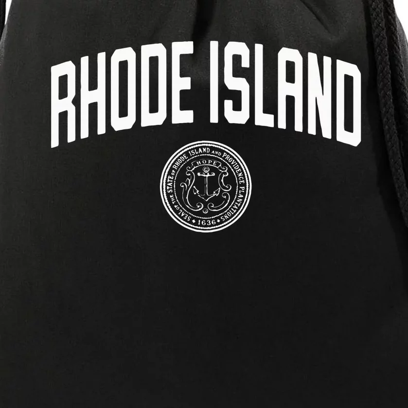 Rhode Island State Seal Logo Sports Drawstring Bag