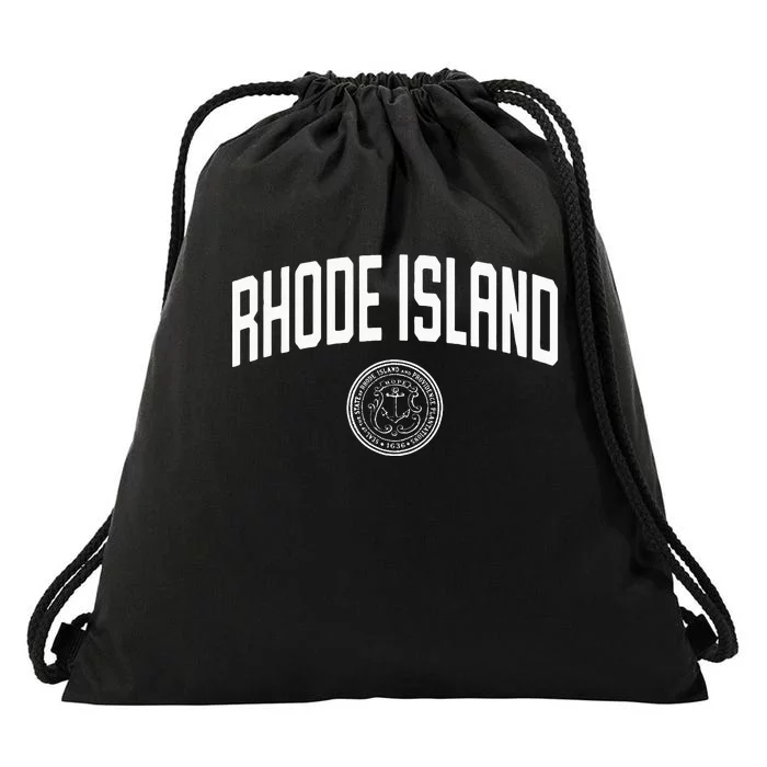 Rhode Island State Seal Logo Sports Drawstring Bag