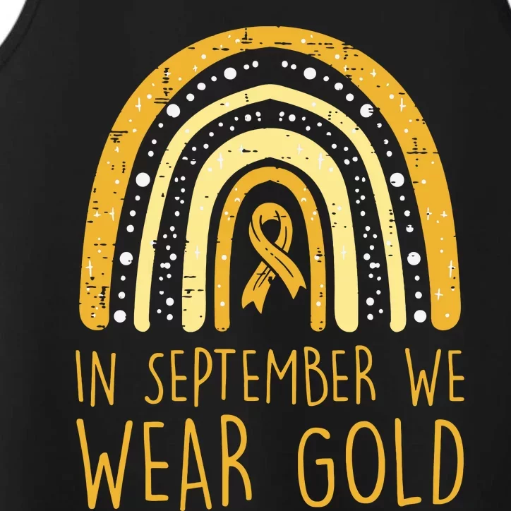 Rainbow In September We Wear Gold Childhood Cancer Awareness Performance Tank