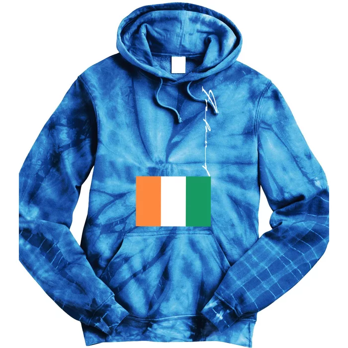 Retro Ireland Signature Flag Pole Gift Tie Dye Hoodie