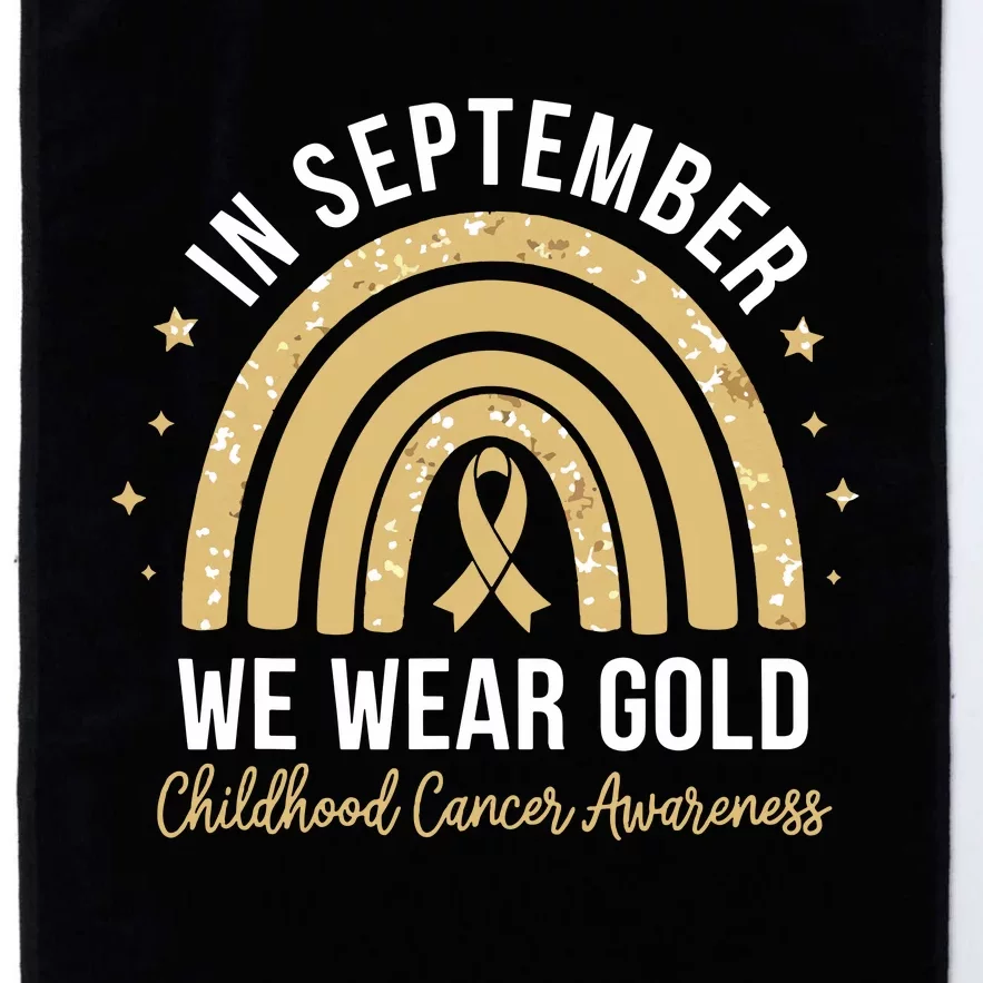 Rainbow In September We Wear Gold Childhood Cancer Awareness Platinum Collection Golf Towel